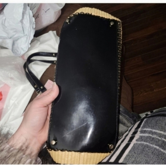 🍁🍂RARE HTF VINTAGE KATE SPADE NEW YORK Raffia Shoulder Bag - Picture 5 of 10